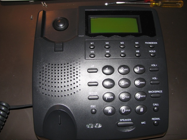 PA1688 based Koncept ML220 IP phone front picture.