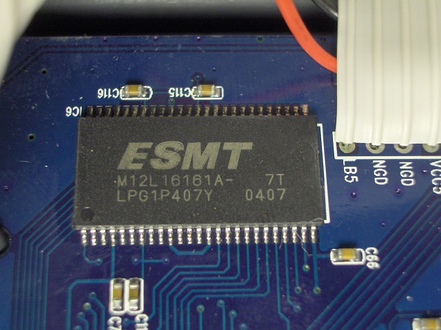 ESMT 1Mx16-bit SDRAM chip on China Roby PB-35 IP phone inside PCB board.