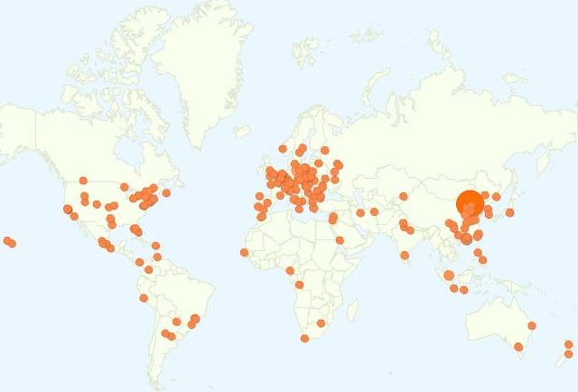 Google Analytics reports of Palmmicro.com visitor location information on Oct, 2010.